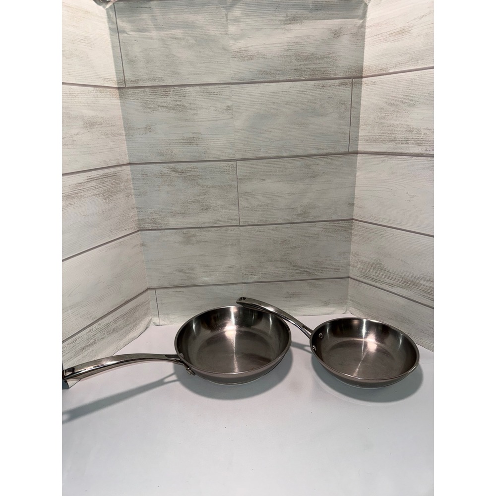 Belgique Stainless Steel Frying Pan Set‎ 8 Inch and 10 Inch Skillets Silver
